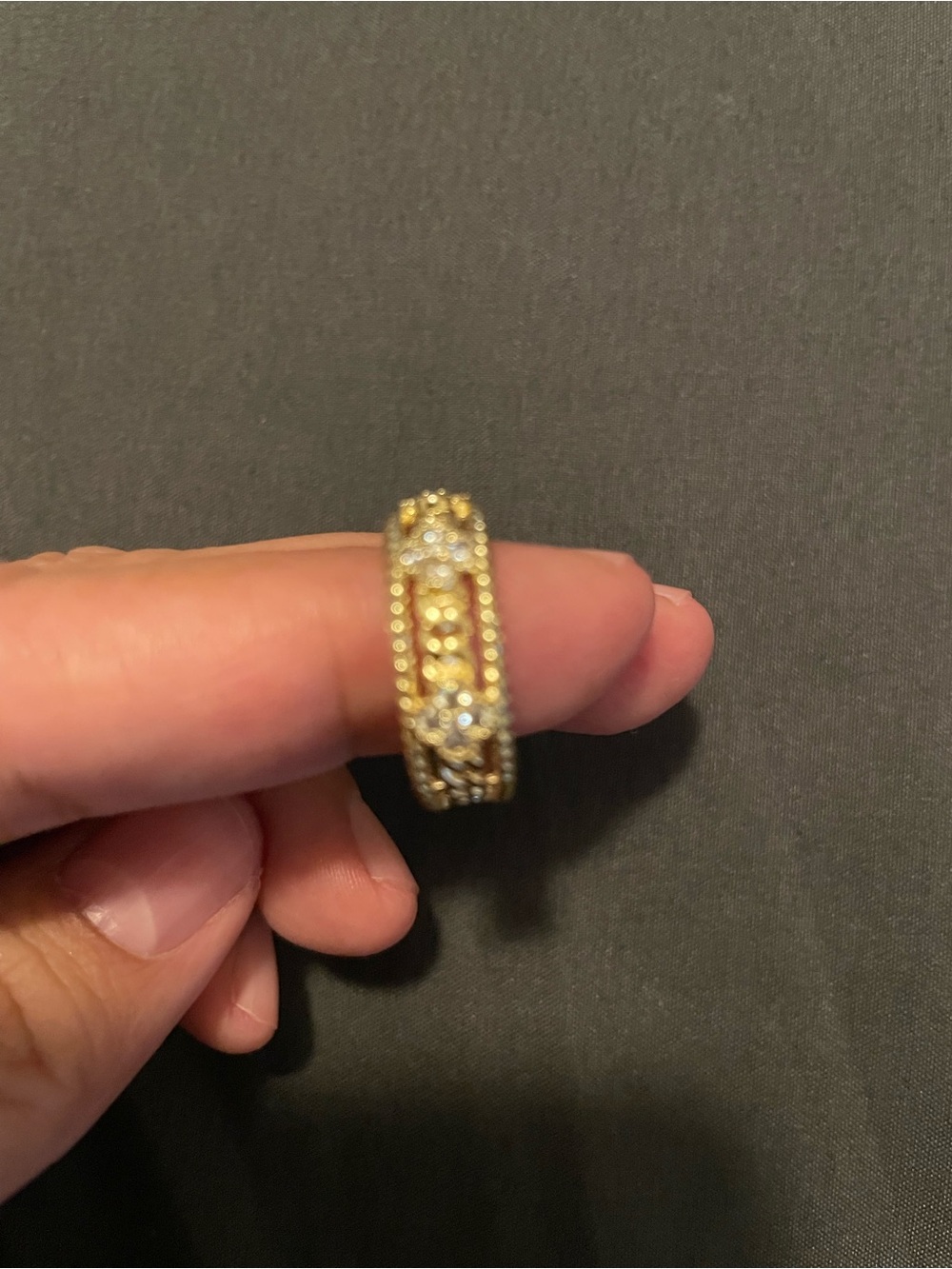 New - 14k gold finish clover ring